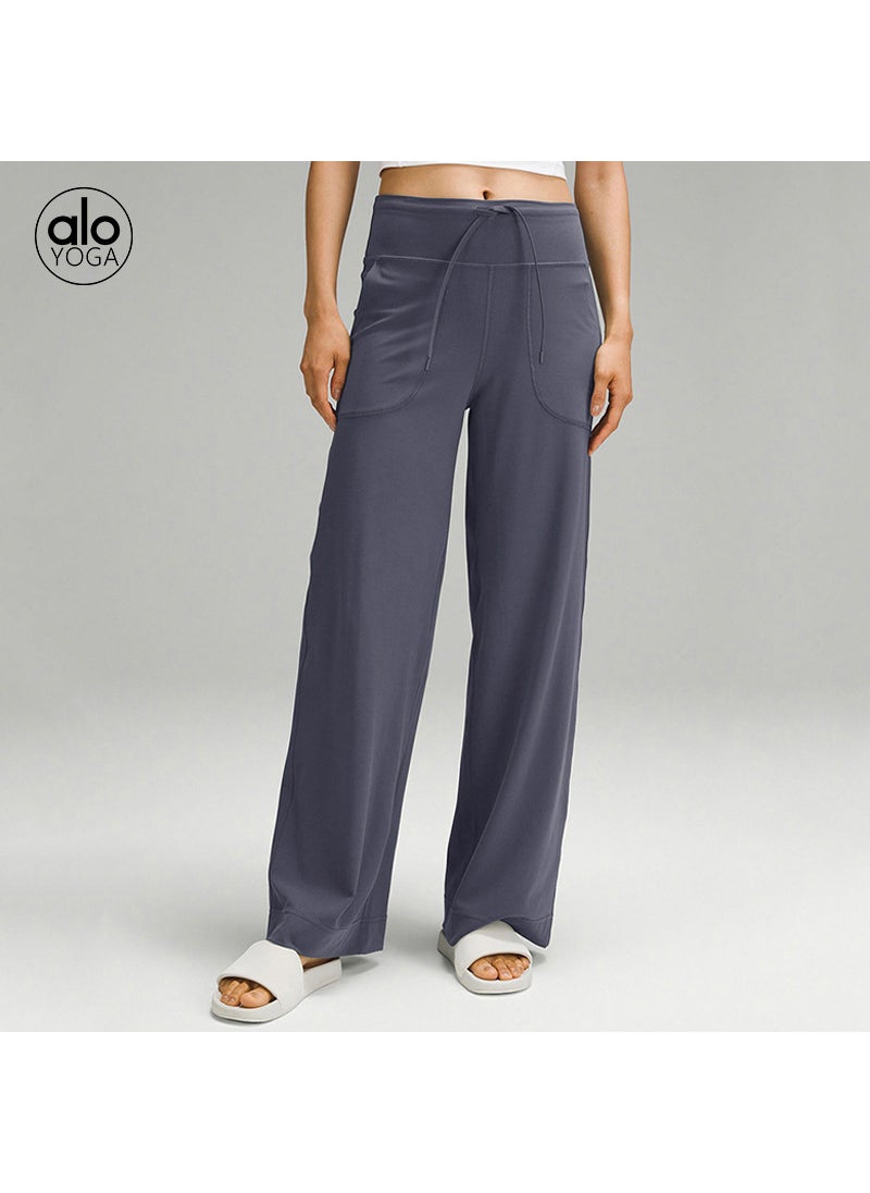 Generic - ALO Yoga Womens Spring Summer Loose Breathable Athletic Pants Black - Image 1