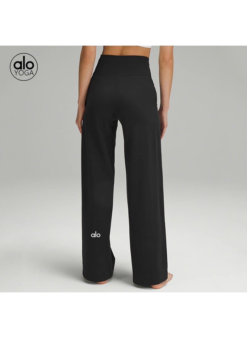 Generic - ALO Yoga Womens Spring Summer Loose Breathable Athletic Pants Black - Image 1