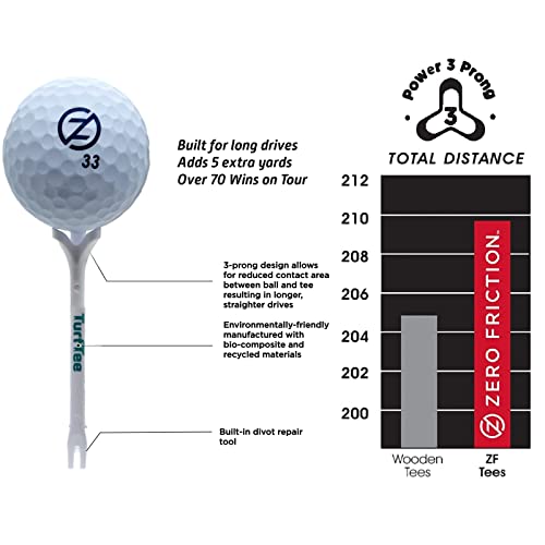 Zero Friction Golf Tee and Divot Repair Tip, Pack of 30, White - Image 3