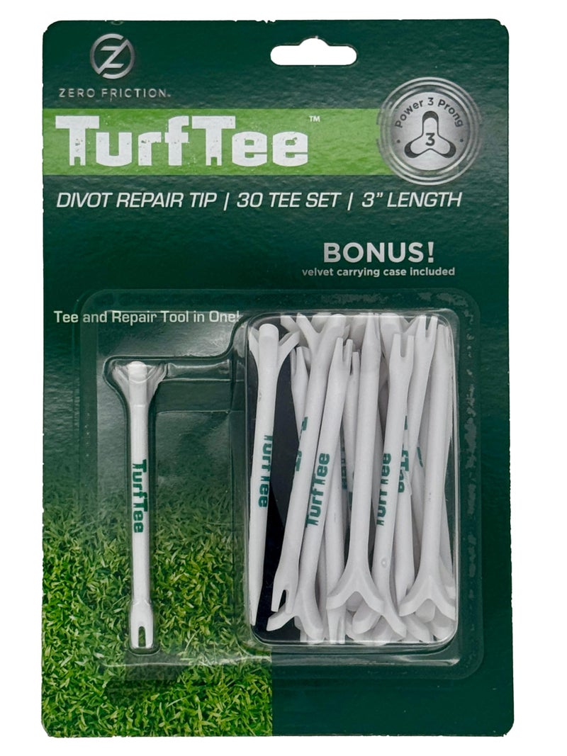 Zero Friction Golf Tee and Divot Repair Tip, Pack of 30, White - Image 1