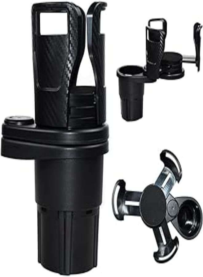 Car Cup Holder Expander Rotating 2 in 1 Cups Stand Adjustable Car Drink Holder Multifunctional Universal Dual Cup Mount Extender Organizer Car Cup Holder Expander Adapter