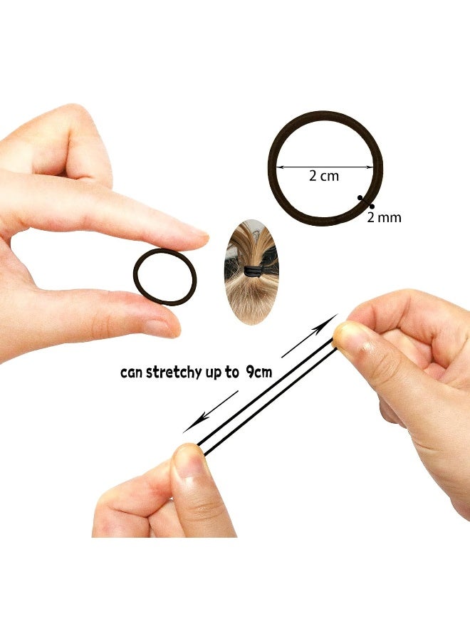 WillingTee 200PCS Small Hair Ties,No Crease Baby Hair Ties,Elastic Hair Ponytail Holder Hair Accessories for Baby Girls Infants Toddlers Kids,Black - Image 2