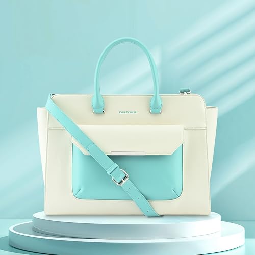 Fastrack Chic Carry-All Laptop Tote | Faux-Leather Women's Handbags |15" Laptop Tote for Workwear and College, White - Image 3