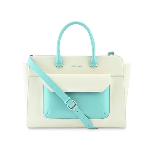 Fastrack Chic Carry-All Laptop Tote | Faux-Leather Women's Handbags |15" Laptop Tote for Workwear and College, White - Image 1