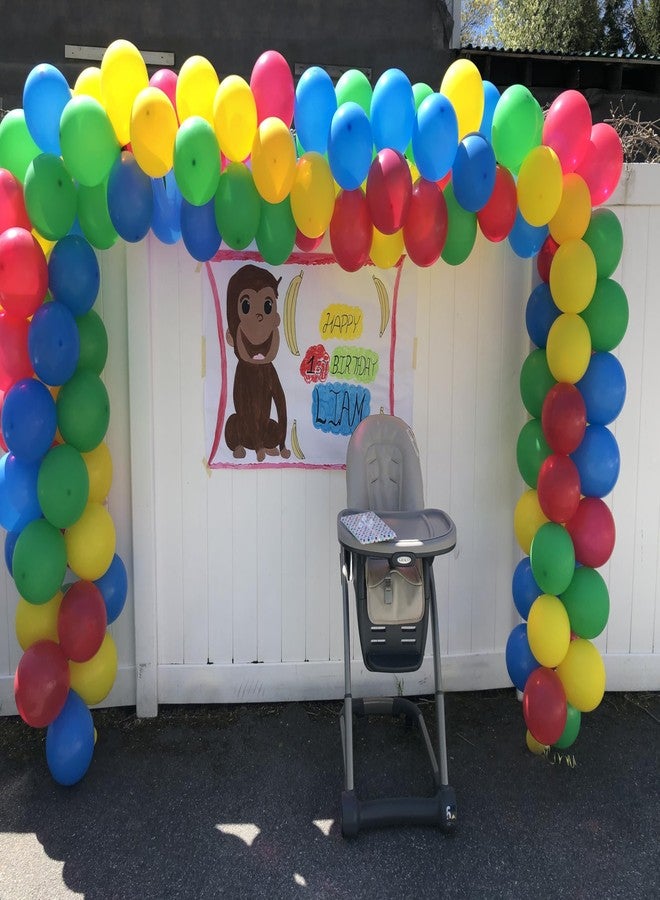 كادبانير مجموعة بالونات الحفلات مع شرائط بالونات وشريط ذهبي، أحمر، أزرق، أخضر، أصفر، بالونات لاتكس - Image 5