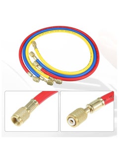 Generic Ezy Tools 3 Color 1/4 SAE Thread Brass Fitting Nuts 36in Long 800-4000 PSI Car HVAC AC Refrigeration Charging Hose Tube for R12 404 502 - 3 Pieces  - Image 2