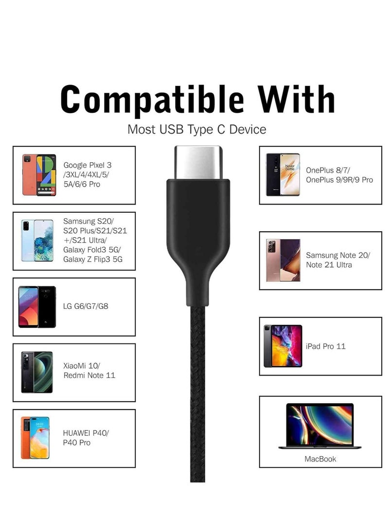 OEM 2021 Stereo Headphones for Samsung Galaxy S20 Ultra 5G Braided Cable with Microphone (Black) USB-C Connector - Image 3