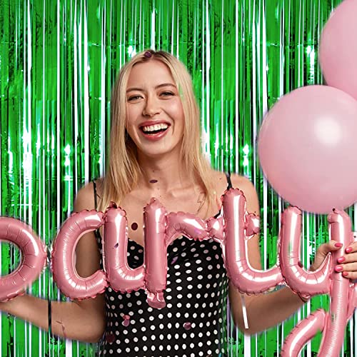 flavouredlove Foil Fringe Curtain(s) 3x6 Feet for Birthday, Anniversaries, Graduation, Retirement, Baby Shower Decoration (Pack of 2, Green) - Image 4