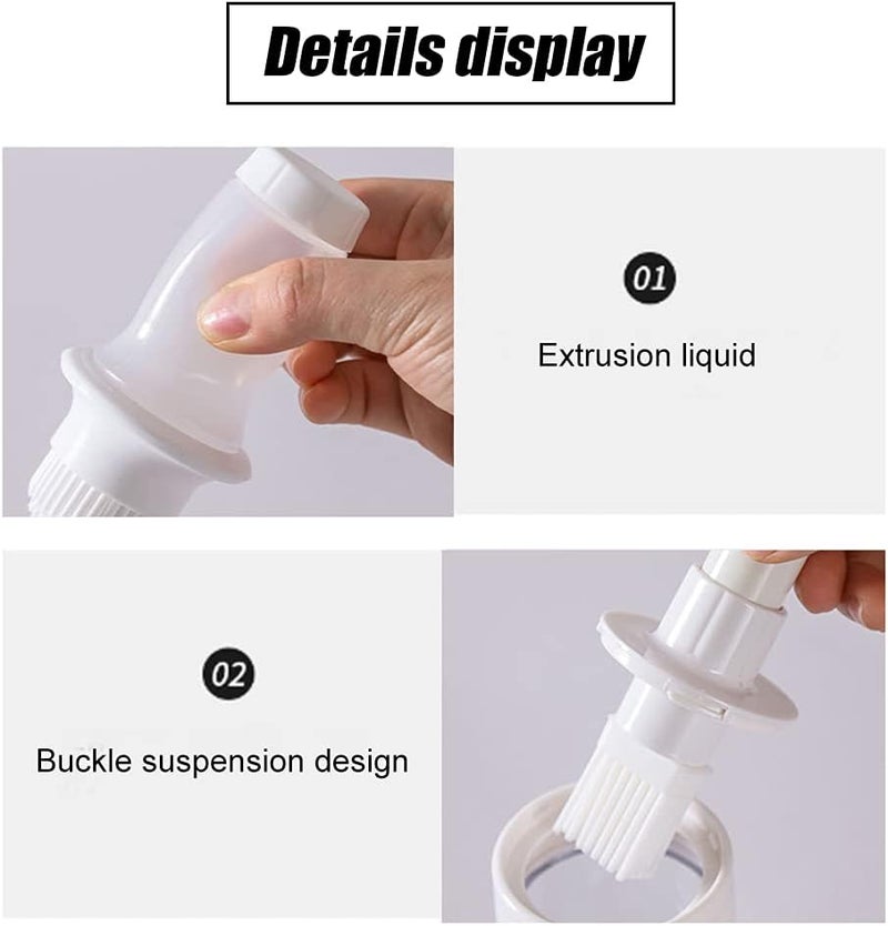 woobles Dip The Squeeze Oil Brush High Temperature Resistant Silicone Barbecue Grill Pan Brush Squeeze Bottle Brush (White) - Image 5