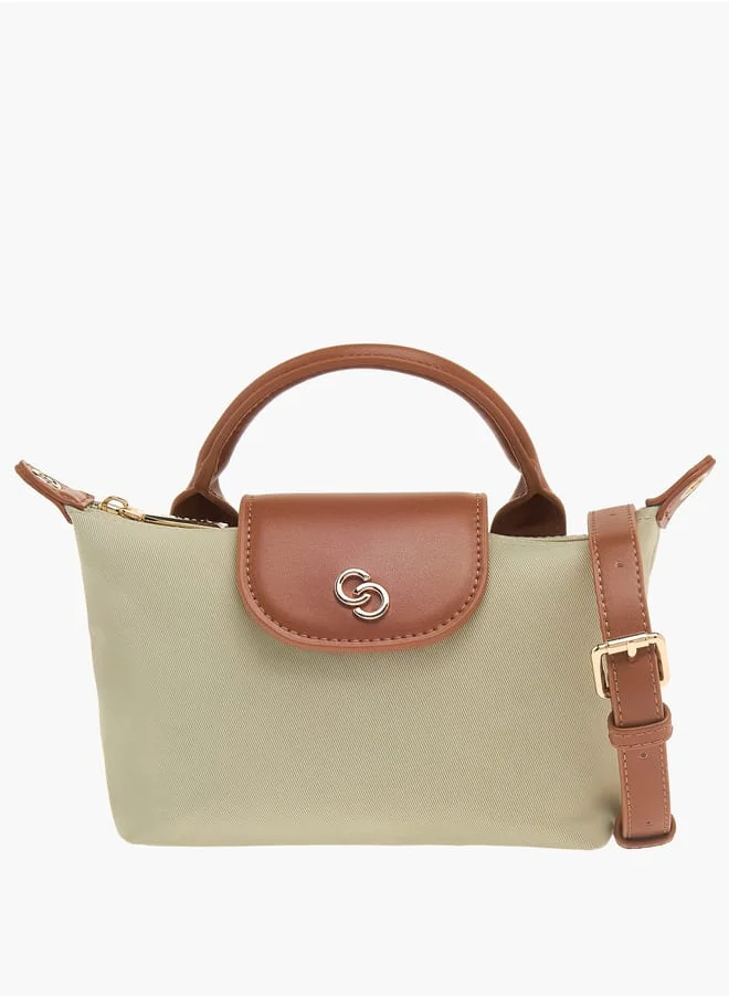 Celeste Womens Textured Crossbody Bag With Detachable Strap And Flap Closure