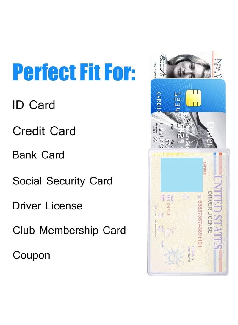 Transparent Credit Card Sleeves, 20pcs Credit Card Holder Sleeve Clear Waterproof Credit Card Protector Plastic Card Holder Inserts for Insurance License ID Business Social Insurance Card - Image 4