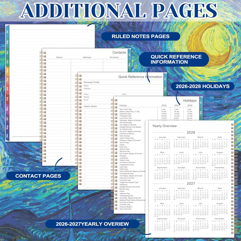 BooQool 2026-2027 Planner - 9" x 11" Weekly and Monthly Academic Planner 2026-2027 from JUL. 2026 to JUN. 2027, 26-27 Academic Planner with Monthly Tabs, Twin-Wire Binding, Inner Pocket - Image 5