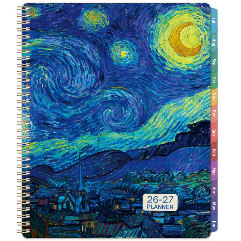 BooQool 2026-2027 Planner - 9" x 11" Weekly and Monthly Academic Planner 2026-2027 from JUL. 2026 to JUN. 2027, 26-27 Academic Planner with Monthly Tabs, Twin-Wire Binding, Inner Pocket - Image 1