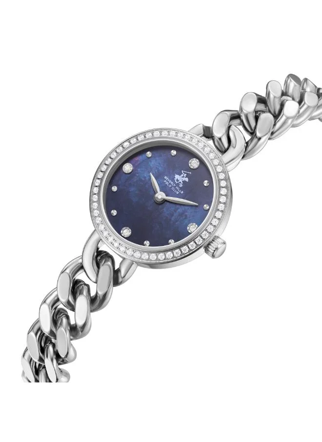 BEVERLY HILLS POLO CLUB BEVERLY HILLS POLO CLUB BP3738X.350 Women's Analog Display Watch & Metal Strap Silver