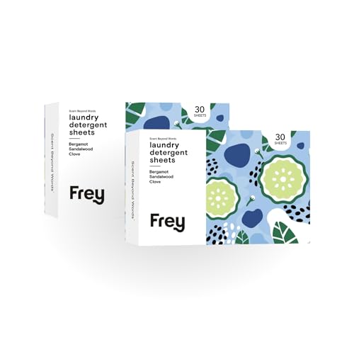 FREY Laundry Detergent Sheets Bergamot Beach Scent PlantDerived 60 Sheets Pack of 2 - Image 2