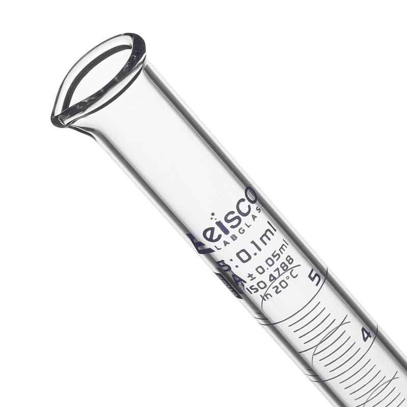 EISCO أسطوانة متدرجة، 5 مل - تحمل من الفئة A ±0.05 مل - قاعدة دائرية - تدرجات زرقاء - زجاج بوروسيليكات 3.3 - Image 3