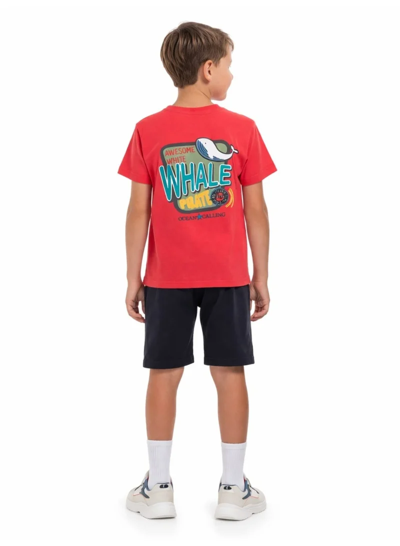 Victor And Jane  Boys 2 PC Set - Printed T-Shirt & Pull-On Shorts with Pockets for Men | Best Price UAE
