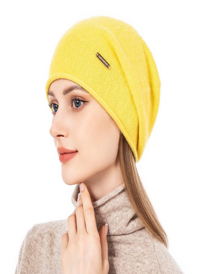 QUEENFUR Knit Slouchy Beanie Hats for Women Cashmere Ski Cap Knitted Wool Soft Warm Winter Hat, A11-ginger, One size - Image 4