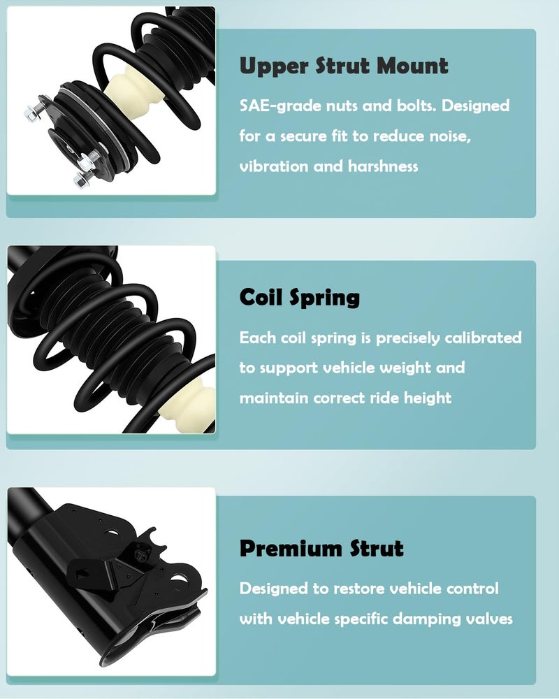 SCITOO مجموعة استبدال ممتص الصدمات SCITOO الأمامية الكاملة تناسب 2006-2011 لهوندا سيفيك مجموعة ممتص صدمات كاملة سريعة - Image 2