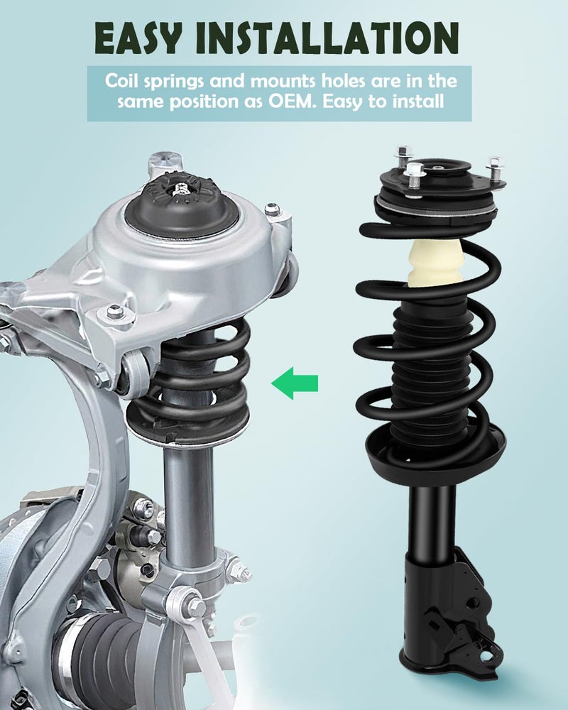 SCITOO مجموعة استبدال ممتص الصدمات SCITOO الأمامية الكاملة تناسب 2006-2011 لهوندا سيفيك مجموعة ممتص صدمات كاملة سريعة - Image 3