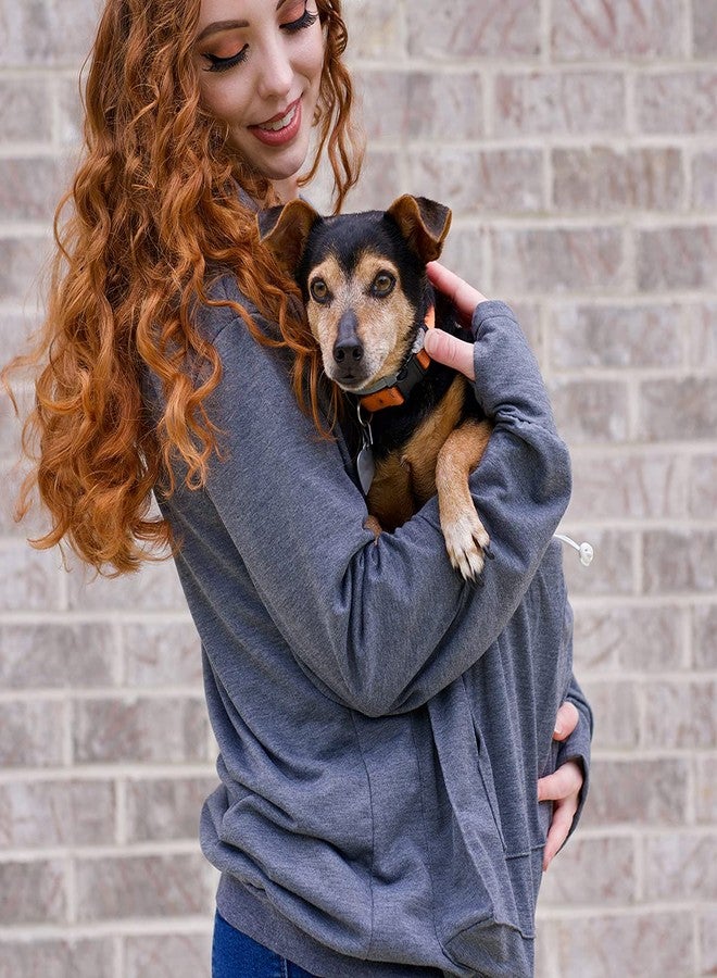 ALYC Unisex Hoodies Pet Holder Cat Dog Large Pouch Carriers Pullover with Cat Printing Sweatshirt (Dark Grey-Classic Version, L) - Image 5