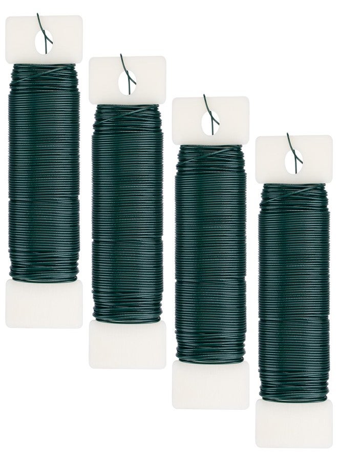 AISOSO 4 Pack Floral Wire, 131 Yards Paddle 22 Gauge Florist, Green - Image 1