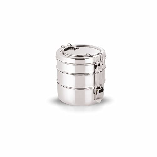 neelam - TTFS093P Clipper Stainless Steel Tiffin Box Set, 3-Container, Silver-2150 ml - Image 1