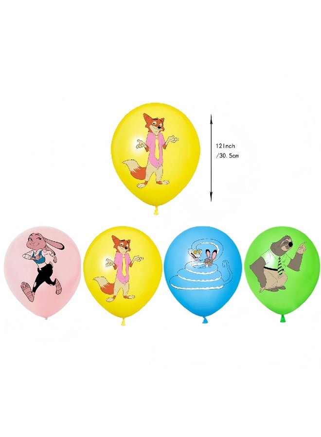 Zootopia Party Supplies, Birthday Decoration,Cartoon Theme Party Favors for Girls & Boys, Included Happy Birthday Banner, Cupcake Toppers, Latex Balloons- 30Pcs - Image 4