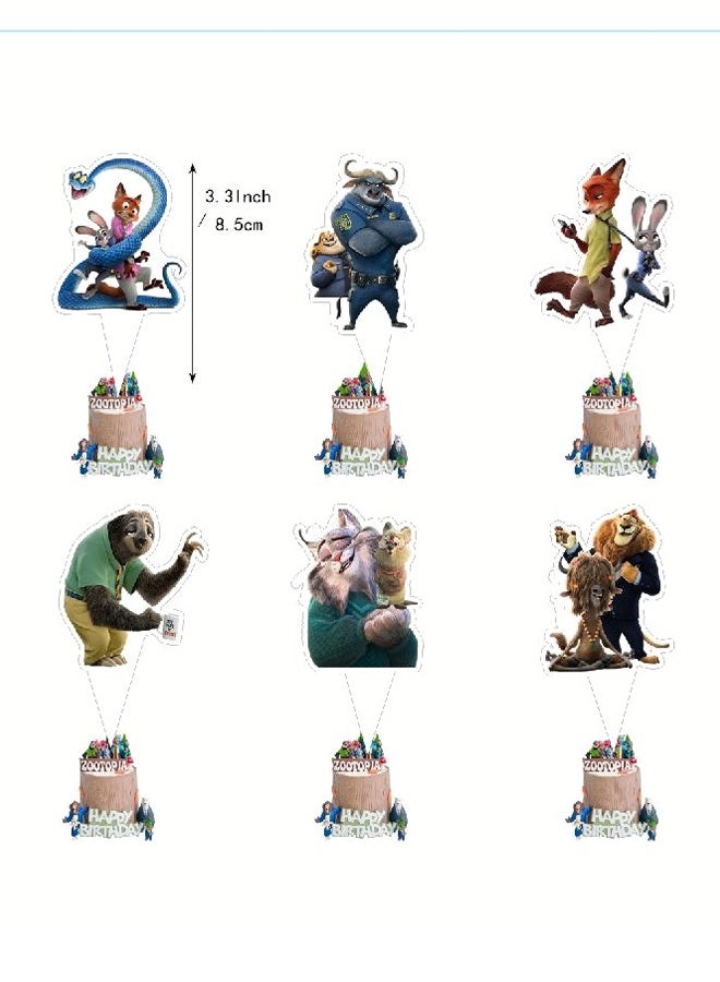 Zootopia Party Supplies, Birthday Decoration,Cartoon Theme Party Favors for Girls & Boys, Included Happy Birthday Banner, Cupcake Toppers, Latex Balloons- 30Pcs - Image 5