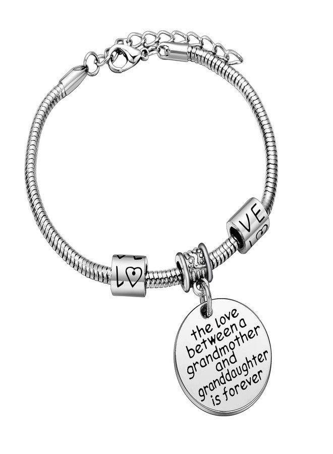 YEEQIN Grandmother Gift Grandma Bracelet Granddaughter Gift Bracelet Love between a Grandmother and Granddaughter is Forever - Image 4