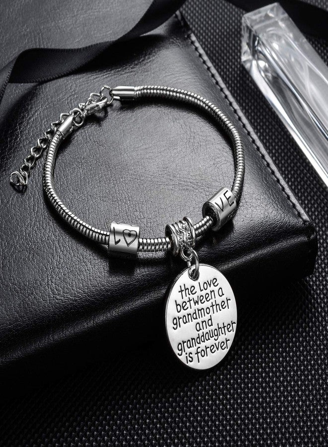 YEEQIN Grandmother Gift Grandma Bracelet Granddaughter Gift Bracelet Love between a Grandmother and Granddaughter is Forever - Image 3