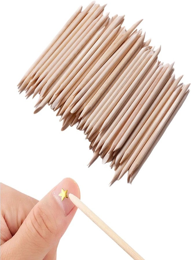 COSLUXE Orange Wood Nail Sticks Double Sided Multi Functional Cuticle Pusher Remover Manicure Pedicure Tool for Manicure Pedicure 50 pcs - Image 1