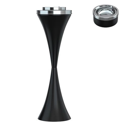 RELIANCER Floor Standing Ashtray wDetachable Cigar ContainerStainless Steel Cigarette Ash TrayOutdoor SelfCleaning Ash Holder wWeighted BaseCigarettes Butt Receptacle Disposal for Home Patio