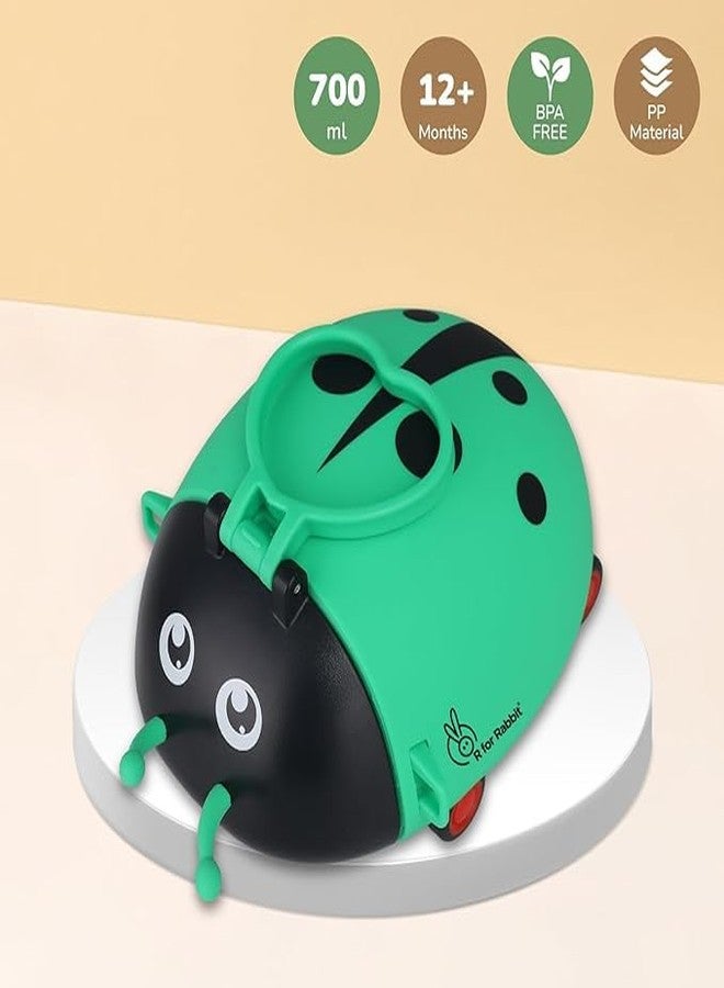 DEEDECORWAVE Ladybug Beetle Premium Water Sipper for Baby – 700ml BPA-Free, Spill-Proof PP Material with Soft Silicone Straw | Leakproof Sippy Cup for Kids 12+ Months (Green) - Image 4