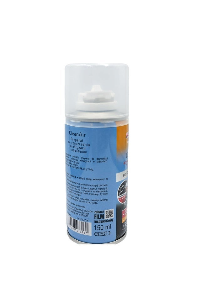 Moje Auto CleanAir Car AC Cleaner Spray 150ml, Air Conditioner Disinfectant, Odor Remover, Interior Vent Cleaning Foam - Image 2