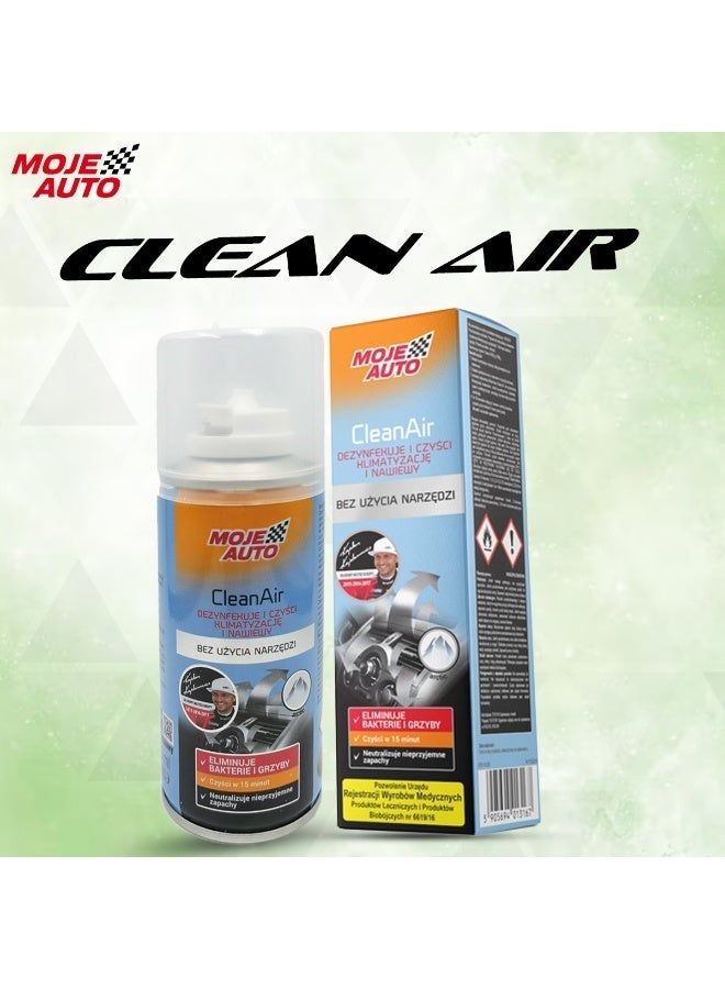 Moje Auto CleanAir Car AC Cleaner Spray 150ml, Air Conditioner Disinfectant, Odor Remover, Interior Vent Cleaning Foam - Image 1