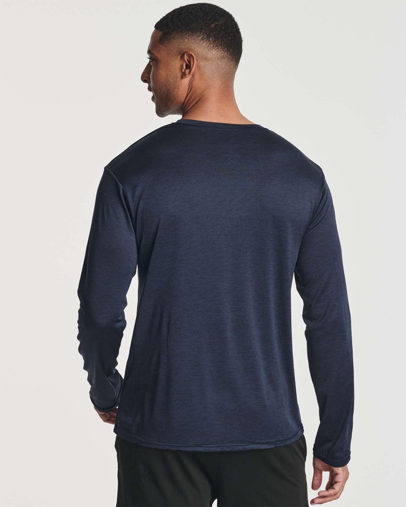 REALESSENTIALS Real Essentials 4 Pack: Mens Long Sleeve Dry Fit T Shirts Hiking Fishing Workout Gym Work Sun UPF 50 Wicking Running Tee, Set 1, Large - Image 3