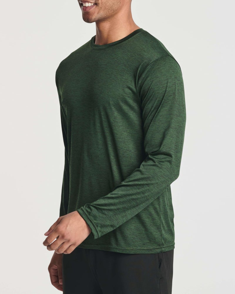 REALESSENTIALS Real Essentials 4 Pack: Mens Long Sleeve Dry Fit T Shirts Hiking Fishing Workout Gym Work Sun UPF 50 Wicking Running Tee, Set 1, Large - Image 4