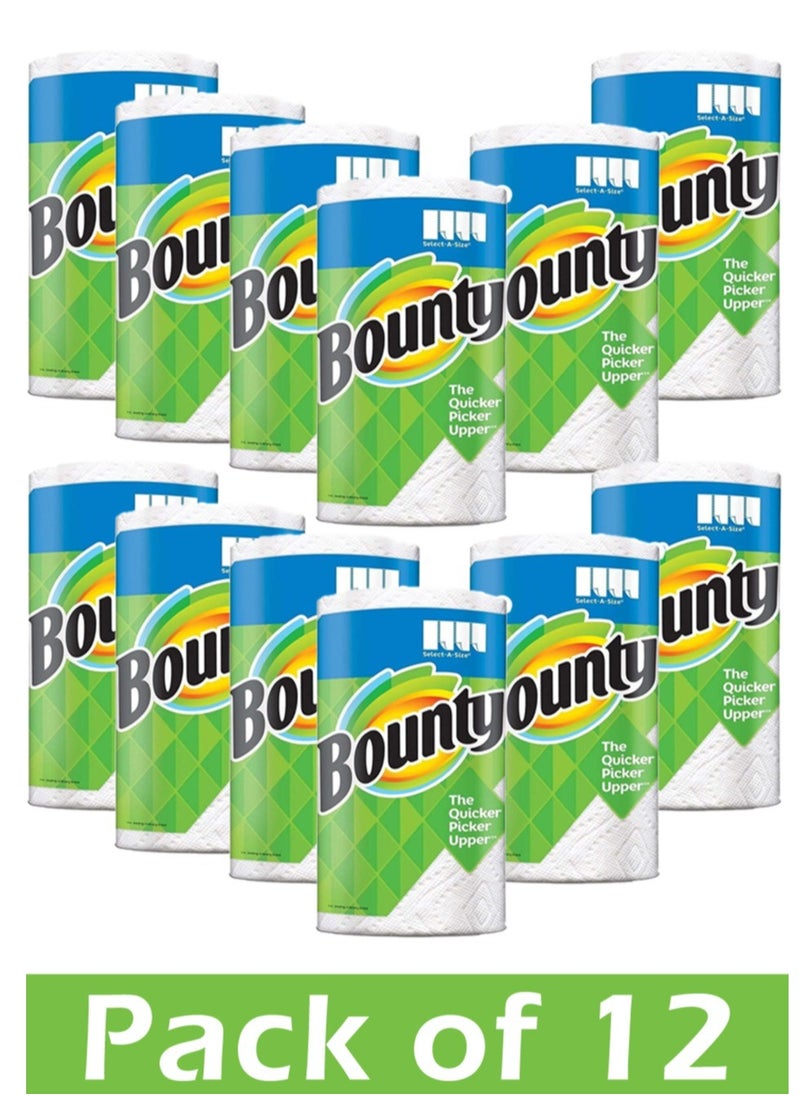 Bounty 12-Piece Plus Select-A-Size Paper Kitchen Towel Tissue With 2-Ply Sheets Per Roll  - Image 1