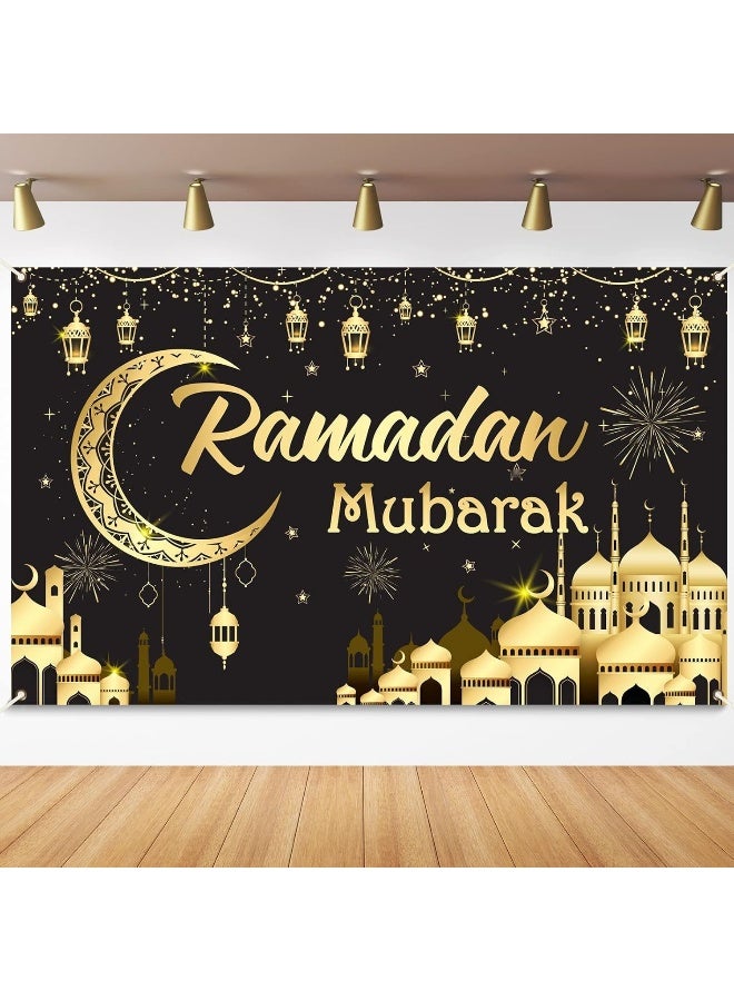 نيبمينينت غطاء باب رمضان مبارك زينة رمضان للمنزل، خلفية عيد مبارك كبيرة مع لافتة قلاع القمر لتزيين الحفلات الداخلية والخارجية للمسلمين. 