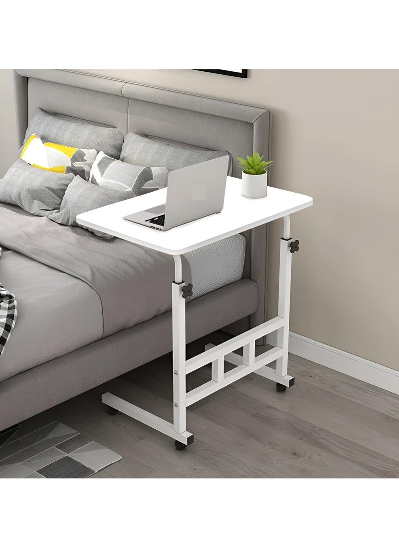DubaiGallery - Laptop Desk, Adjustable Height Mobile Standing Desk, Bed Table with Wheels, Easy to Assemble, Ideal for Office, Breakfast, Coffee - Image 1