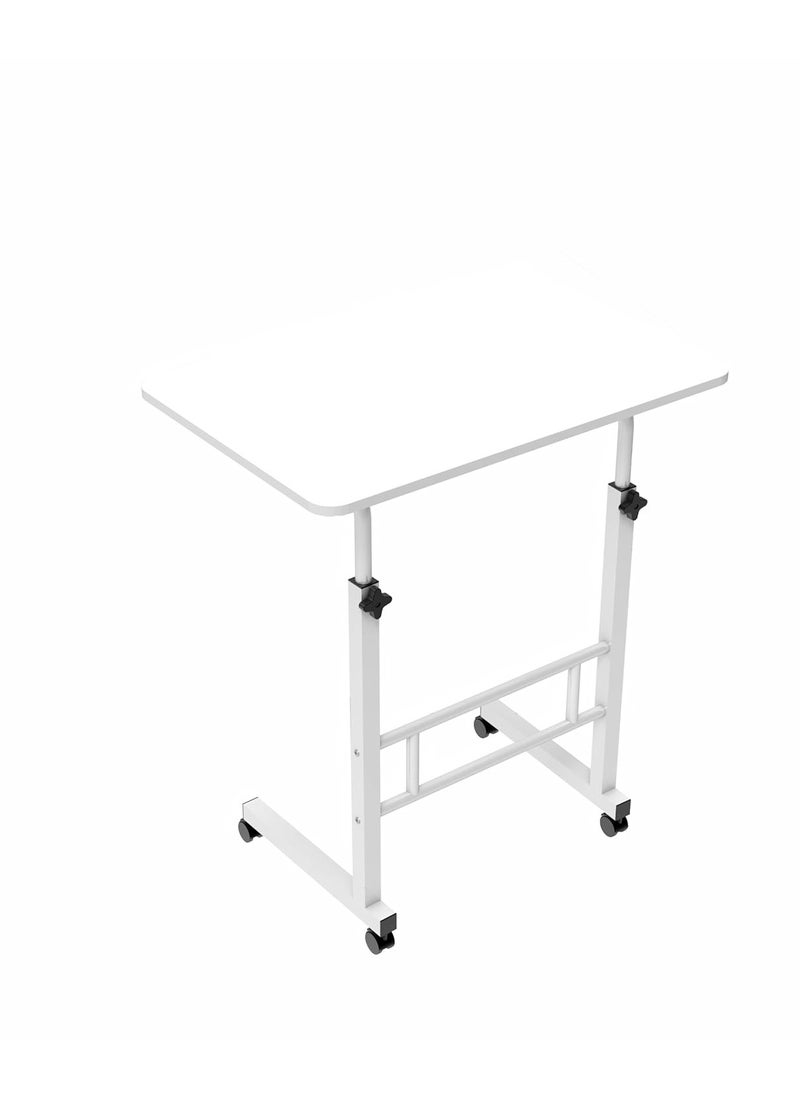 DubaiGallery - Laptop Desk, Adjustable Height Mobile Standing Desk, Bed Table with Wheels, Easy to Assemble, Ideal for Office, Breakfast, Coffee - Image 1
