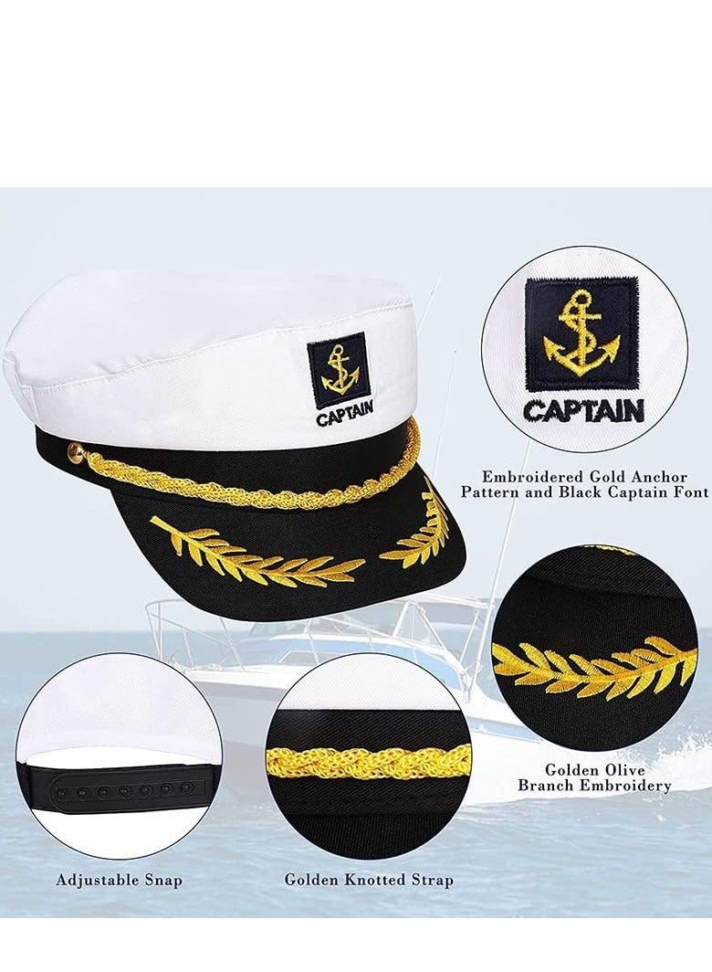 Barakah Sailor Captain Yacht Hat Cap Costume Golden Embroidery Pilot Navy Marine Admiral for Halloween Accessory Kids Pretend Play Party Favors - Image 3