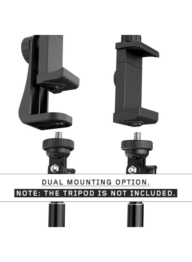 Universal Phone Tripod Mount Adapter – Adjustable Clamp with Wireless Remote & LED Light for Selfie Stick and Monopod - Image 2