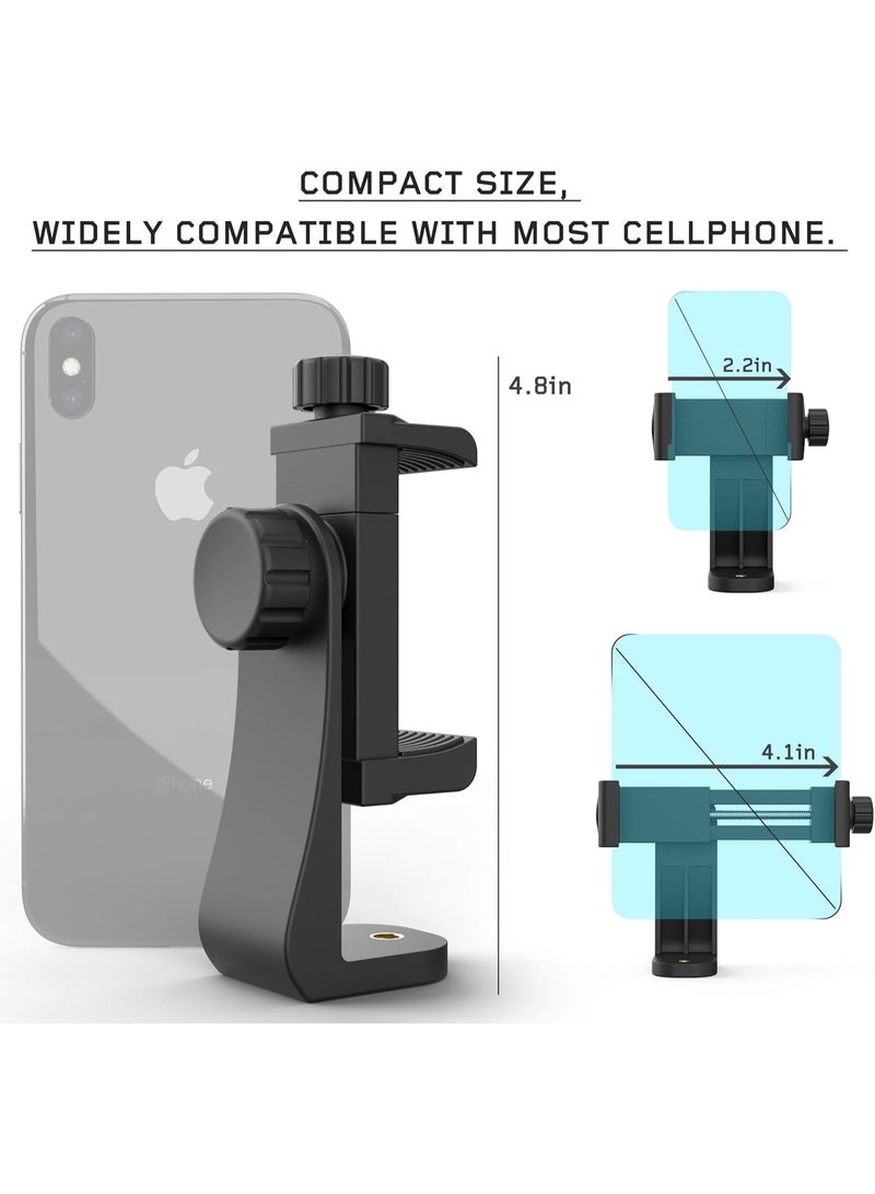 Universal Phone Tripod Mount Adapter – Adjustable Clamp with Wireless Remote & LED Light for Selfie Stick and Monopod - Image 3