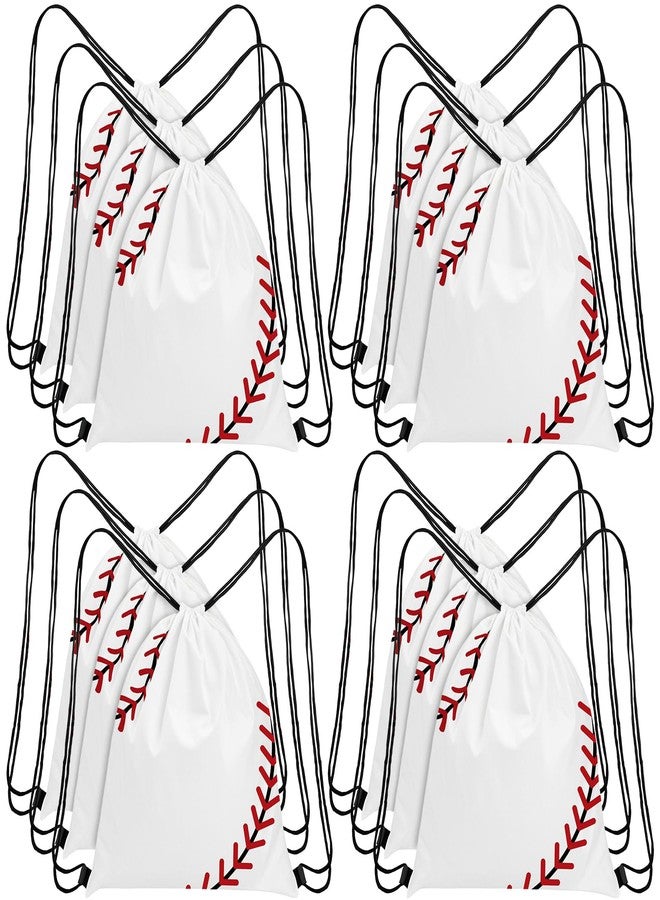 Tebery 12 Pack Drawstring Baseball String Backpacks for Gym Sports, Sport Party Drawstring Goodie Favor Bags Supplies Gifts for Kids Various Baseball Games(13.4 x 15.8 Inch) - Image 1