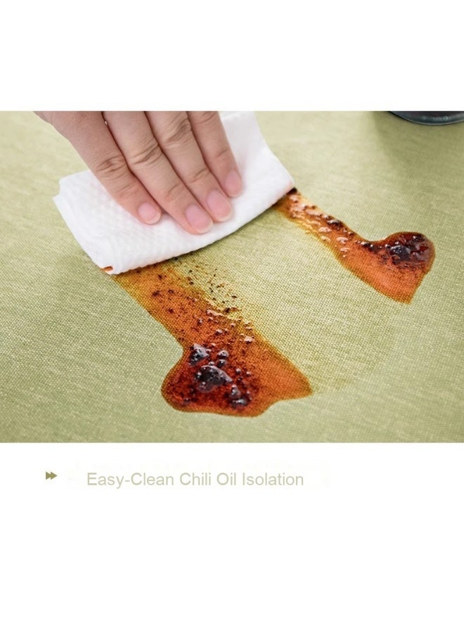 Anna 140*140cm Easy-Clean Waterproof Oil-Proof Faux Linen Tassel-Edged Tablecloth - Image 4