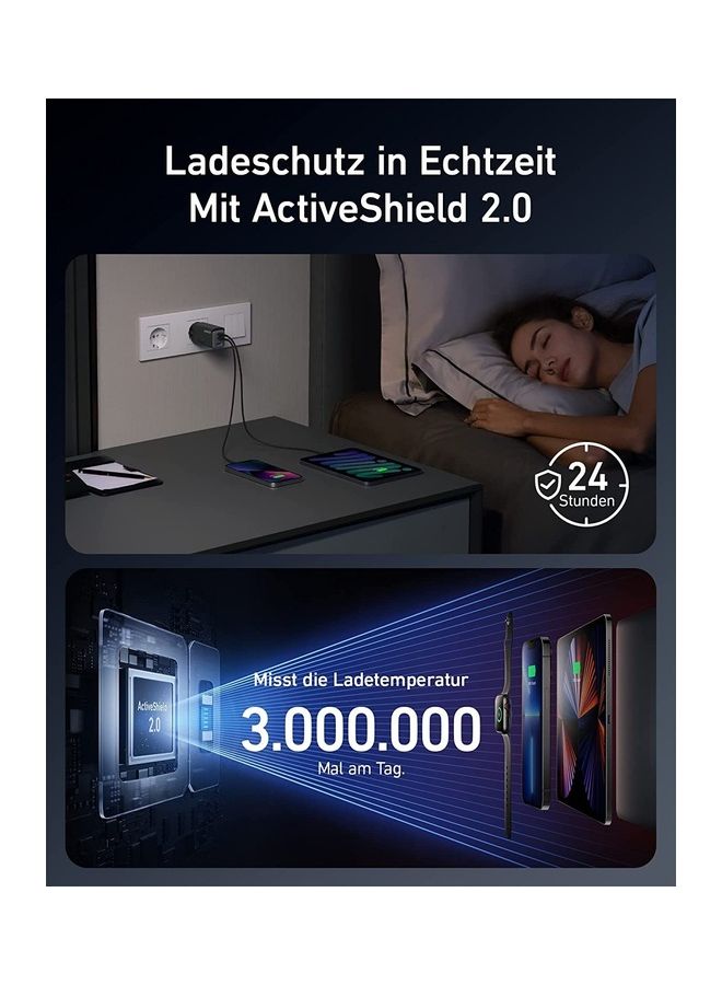 شاحن USB C، شاحن Anker 735 GaNPrime 65 وات، مصدر طاقة سريع 3 منافذ PPS لجهاز MacBook Pro/Air، iPad Pro، Galaxy S22/S21، HP Spectre، Note 20/10+، iPhone 13/Pro، iPhone 14/Pro - Image 4