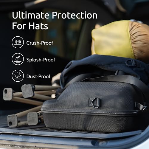 Ozueccr Hard Hat Travel Case – Storage for Baseball Caps with Carrying Handle and Adjustable Shoulder Strap, Hat Organizer Protects up to 6 Hats, for Travel and Home Storage (Inner Orange) - Image 5