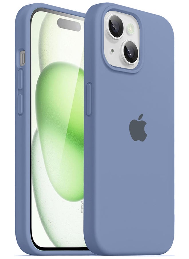 CATANES - iPhone 15 Plus Case Silicone Case Cover Durable and Anti Scratch Back Cover Light Blue - Image 1
